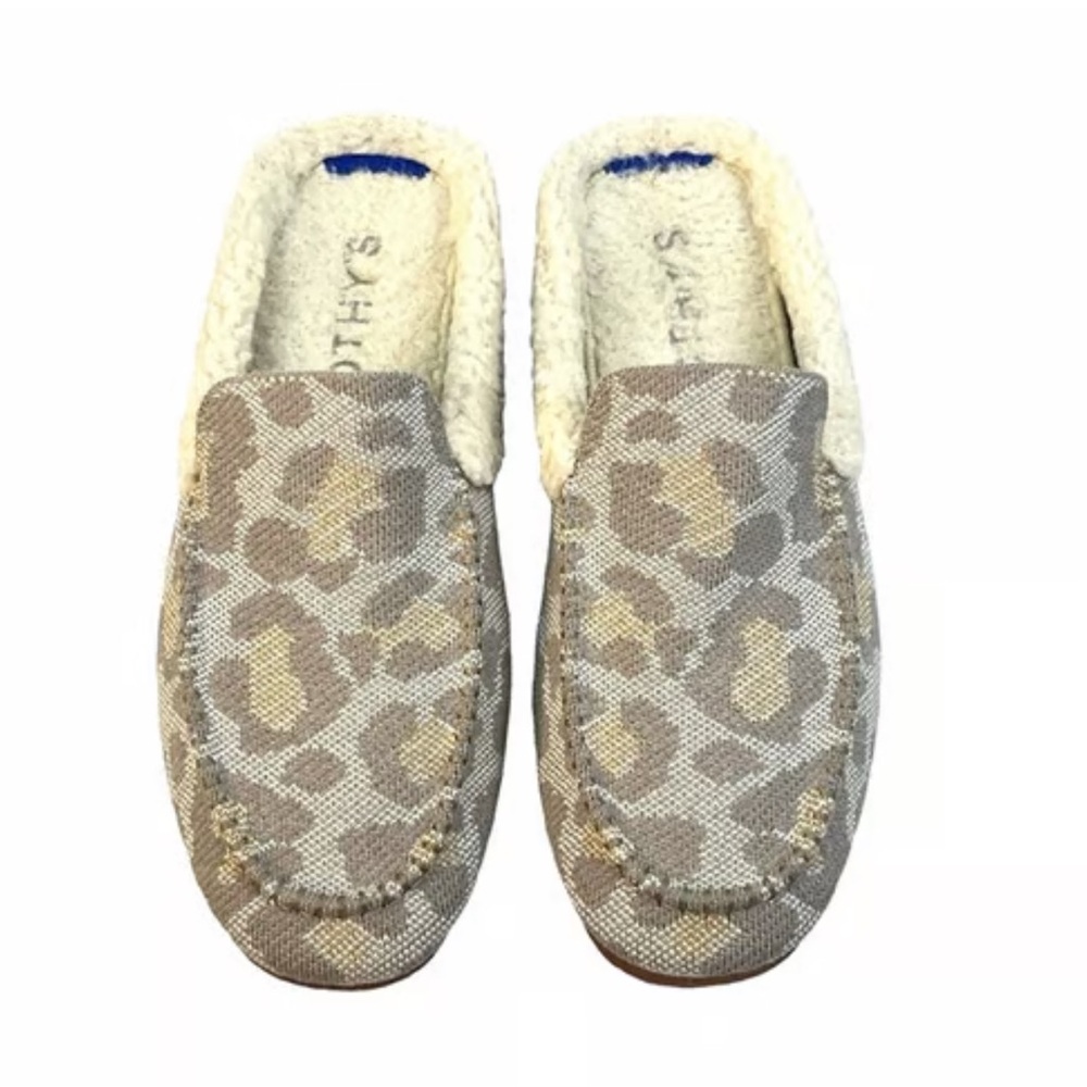 Rothy's Leopard Print Loafers - Gray and Cream